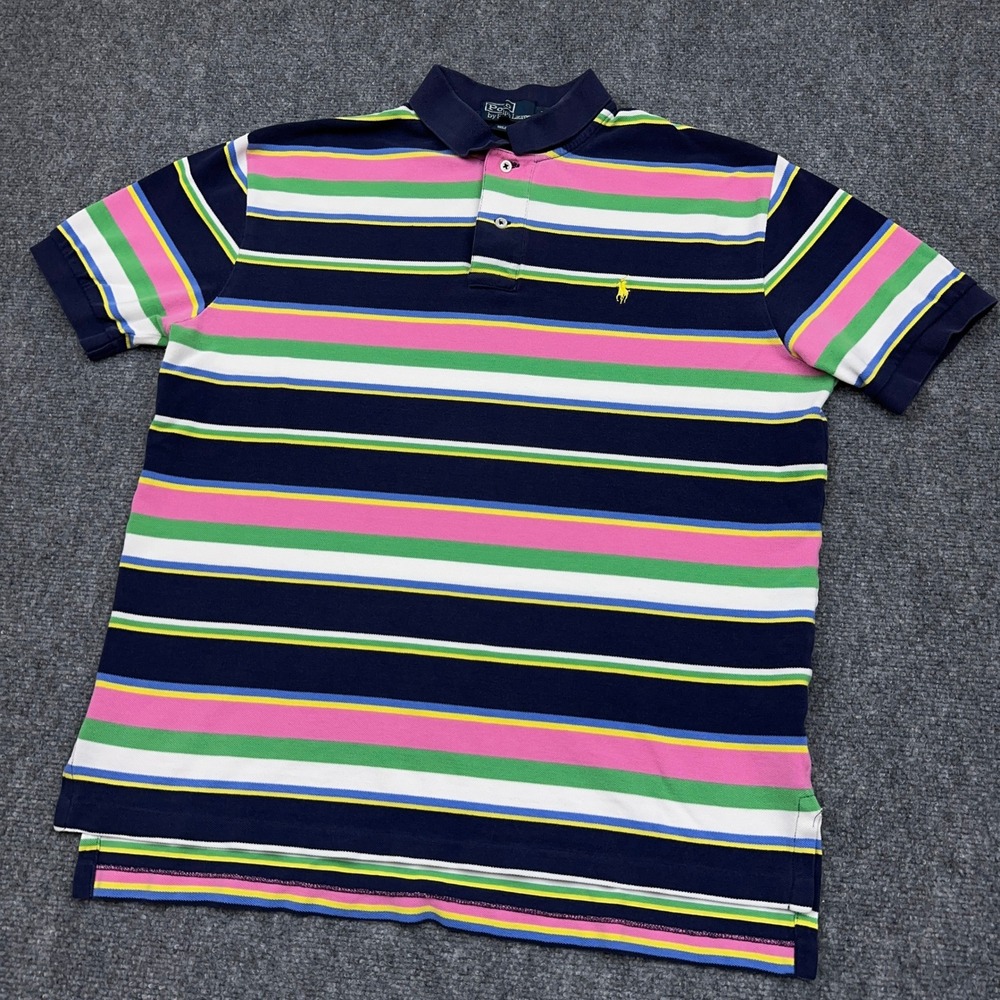 Polo by Ralph Lauren Navy Multicolor Striped Polo Shirt